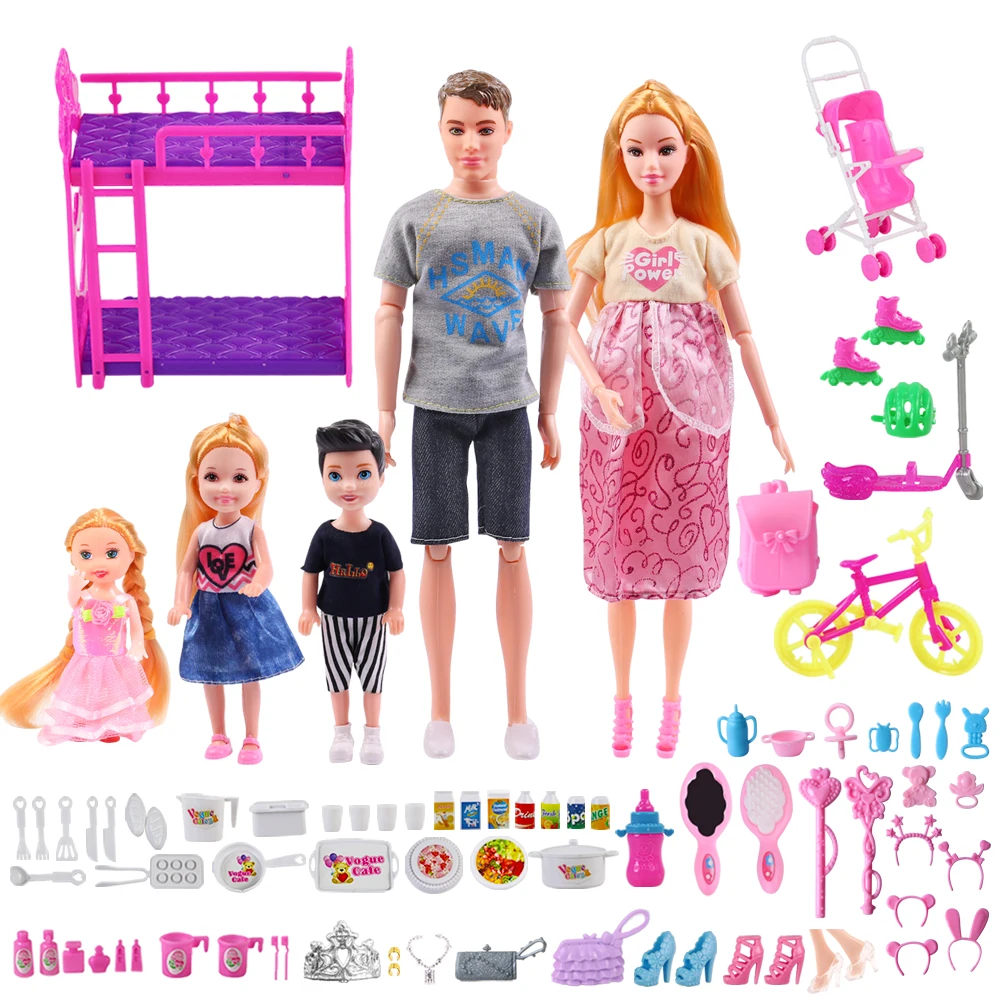 Kieka-bonecas do bebê, acessórios recém-nascidos, mamãe, mamãe, pai, ken,  jogo Barbie, Natal, presente de aniversário - AliExpress