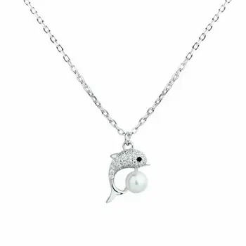 

Ice River 100% 925 Sterling Silver Charms Dolphin Pendant Women Necklaces Girl Chain Necklace Fashion Jewelry Birthday Gifts