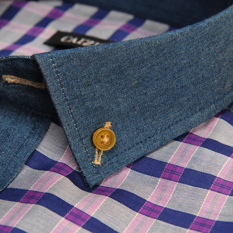 CAIZIYIJIA,, новая зимняя рубашка, высокое качество, хлопок, длинный рукав, Camisa Masculina, модная брендовая клетчатая Повседневная рубашка