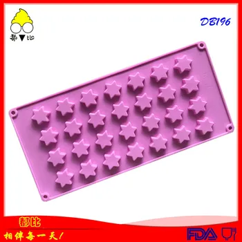 

than 28 Even 3D Five-pointed Star Chocolate Mold Ice Grid Mold Silica Gel DIY Baking Cookie Cutter Fragrance Gel Mold