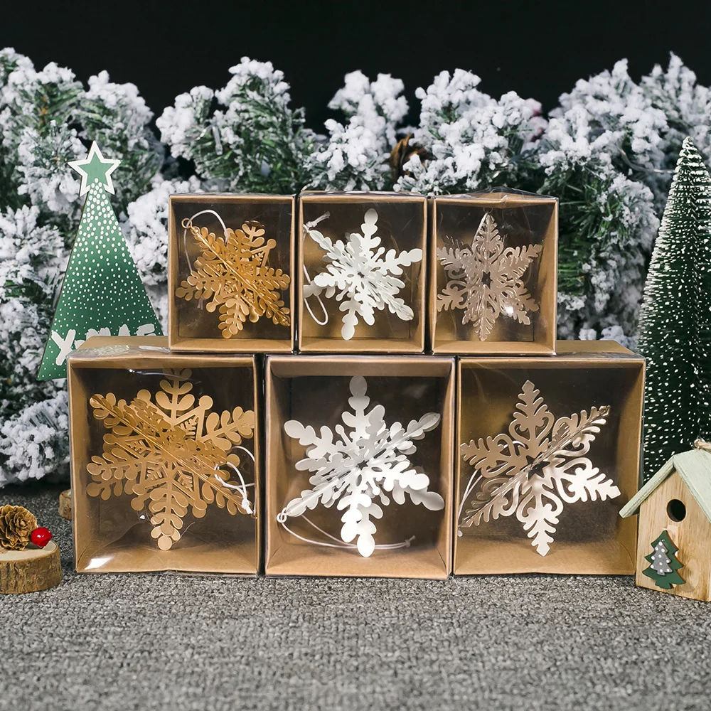 HOLLOW Iron SNOWFLAKE HANGING PENDANTS CHRISTMAS TREE DECORATION ORNAMENTS 1PC