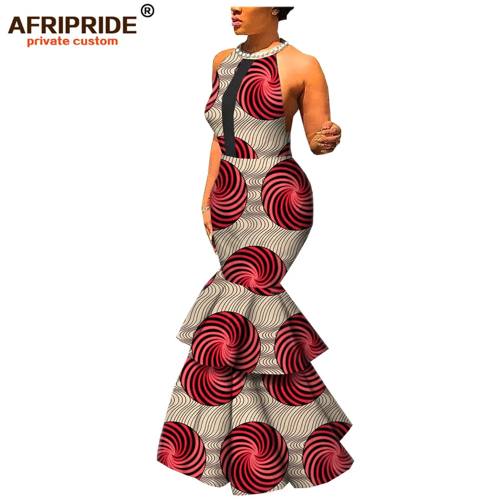 Африканские вечерние платья для женщин AFRIPRIDE без рукавов платье в пол 2 слоя нижней трубы женское вечернее платье A1925010