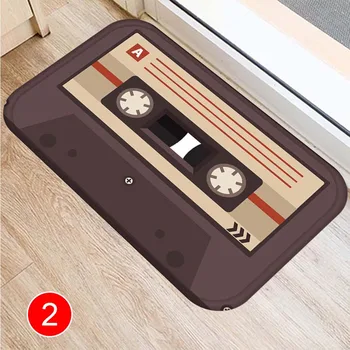 

Audio Tape Pattern Floor Mat Carpets Floor Rug Kitchen Living Bathroom Non-slip Backing can CSV