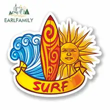 EARLFAMILY 13cm x 13cm for Surf Board Anime Car Stickers JDM Vinyl Car Wrap Bumper Trunk Truck Graphics Waterproof Fine Decal