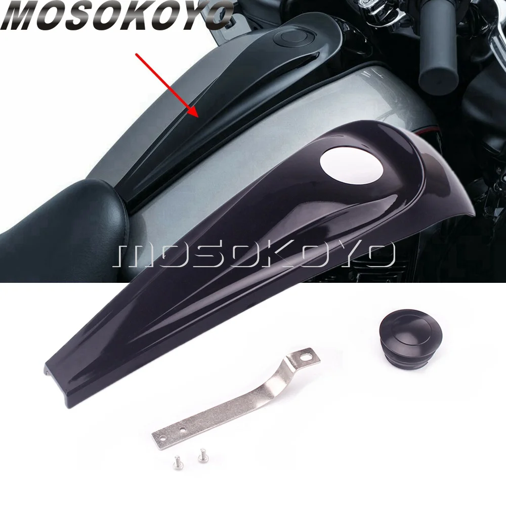 

Black Smooth Motorcycle Dash Fuel Console & Gas Tank Cap Cover For Harley Touring Electra Glide Street Glide FLHT FLHX 2008-2017