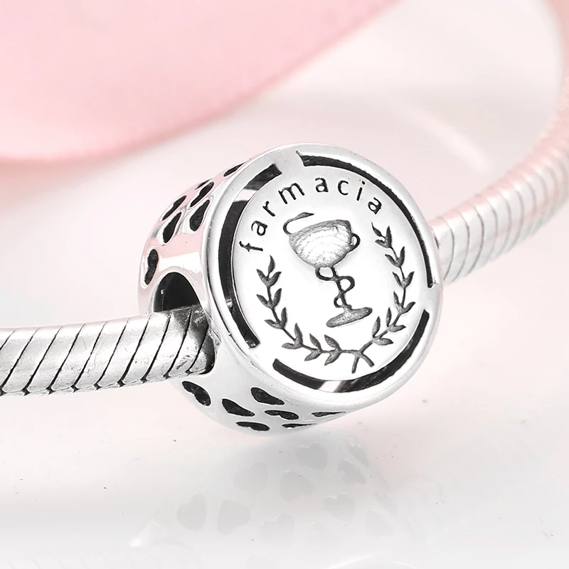 Горячие Аутентичные 925 стерлингового серебра Мода Carreira Farmacia Бусины Подходят Pandora Подвески Изготовление браслетов