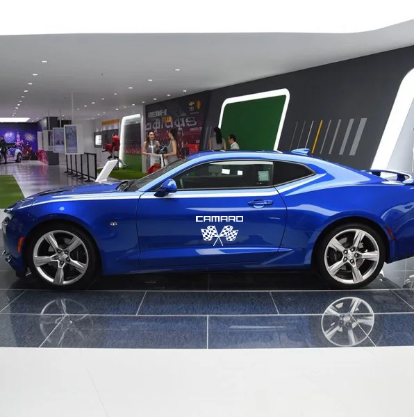 Автомобильный стиль для Chevrolet Camaro значок в виде буквы эмблема наклеивающаяся лампа для бровей топливный бак Автомобильная дверная ручка задний щиток наклейка на багажник - Название цвета: Door- B-White