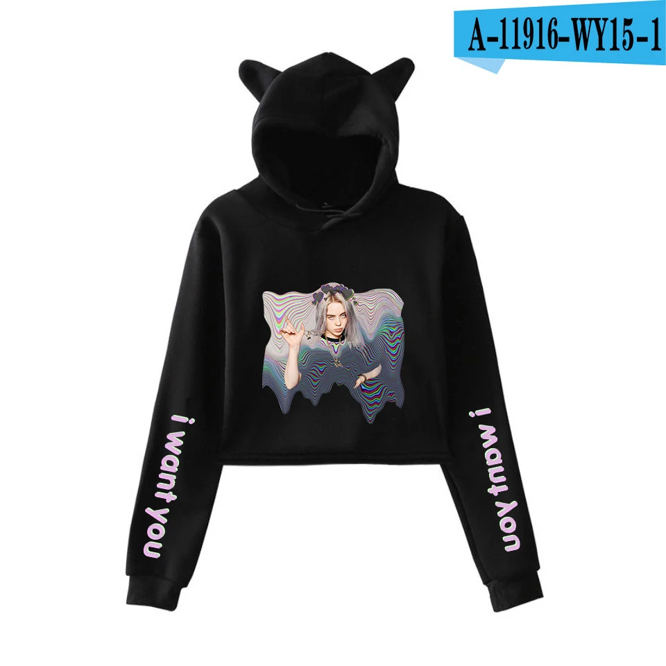 Осень Billie Eilish толстовки для женщин Harajuku толстовки в стиле KPOP Розовая Одежда для девочек-подростков Женский Уличная пуловер с капюшоном