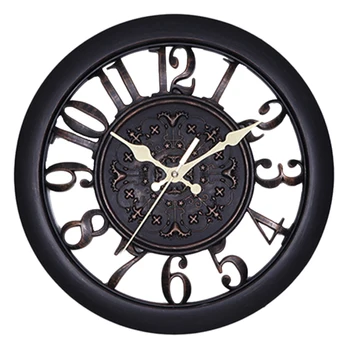 

Wall Clock Saat Clock Clock de Pared Wall Saati Vintage Digital Wall Clocks Clock de Wall Wall Watch Horloge wall Quartz(Black)
