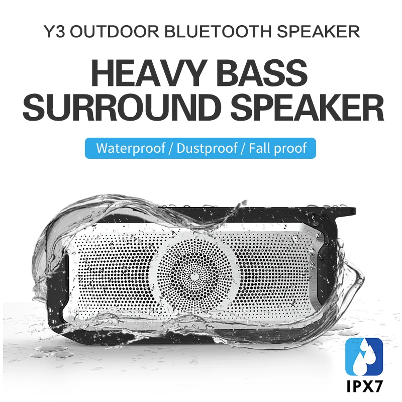 Портативная колонка 5 Вт IPX7 Беспроводная Bluetooth басовая звуковая панель сабвуфер