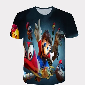 

3D printed summer boy/girl sonic hedgehogs and Mario Bros cartoon t-shirts for kids short-sleeved t-shirts for kids casual wear