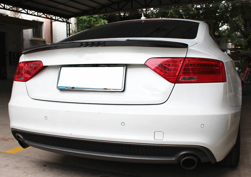 Задний спойлер для A5 Sedan 2 Doors Real Carbon Fiber Задний Багажник крыло спойлер 2009