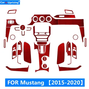 

For Ford Mustang Carbon Fiber Central Control Gear Panel Car Stickers and Decals Trim Cover Car-Styling 2015-2020 Accessories