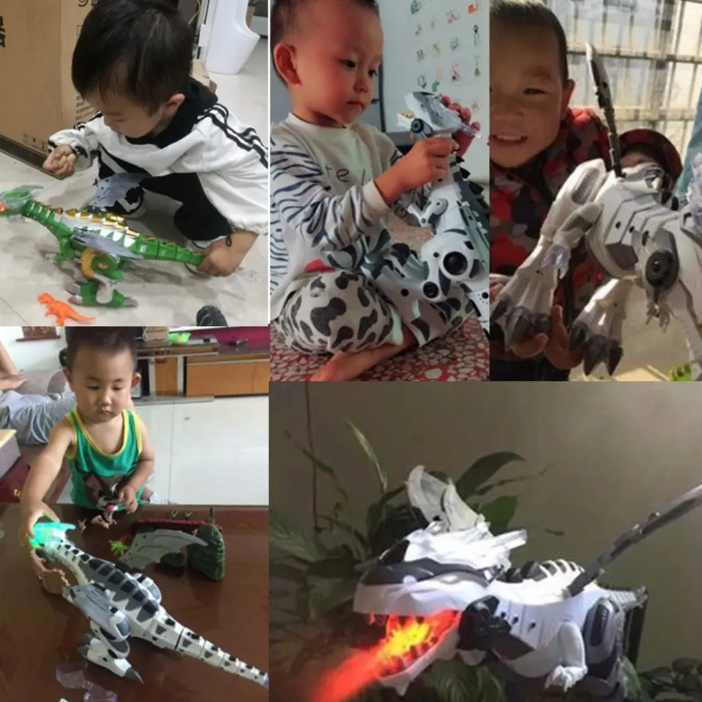 Электрический спрей динозавр игрушка звук и светильник огнедышащий механический драконы динозавр модель игрушки детские игрушки