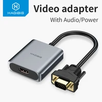 Hagibis VGA zu HDMI-kompatibel Adapter Mit 3,5mm AUX Audio Jack 1080P Männlichen zu Weiblichen Konverter für PC Laptop HDTV Projektor