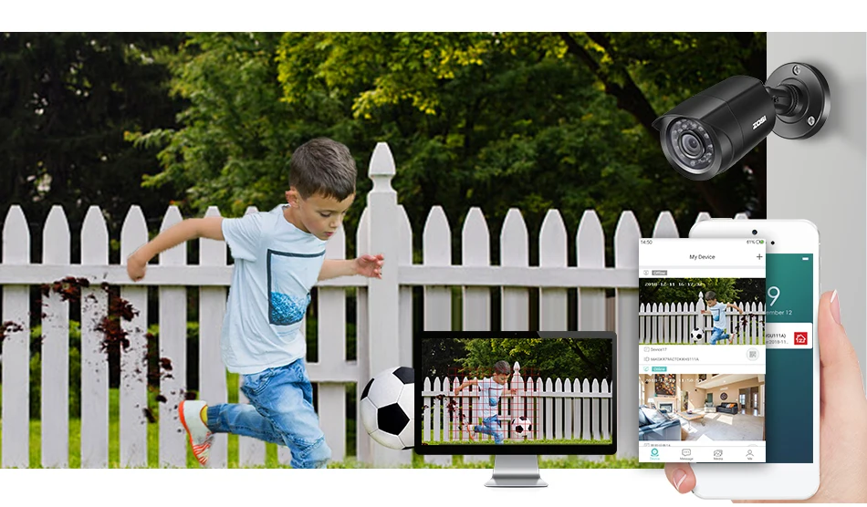ZOSI 8CH CCTV система 4 шт 720 p/1080 p наружная Водонепроницаемая камера безопасности DVR комплект День/Ночь домашняя система видеонаблюдения