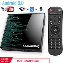 Android tv Box 9,0 4GB 64GB 4K H.265 медиаплеер 3D видео Google Assistant Netflix 2,4G 5GHz Wifi ТВ приемник телеприставка