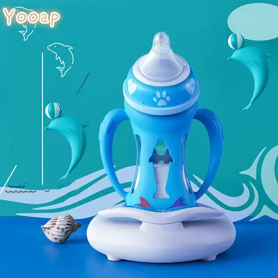 Yooap прибытие стеклянная бутылка для младенца соломенные водостойкие бутылки