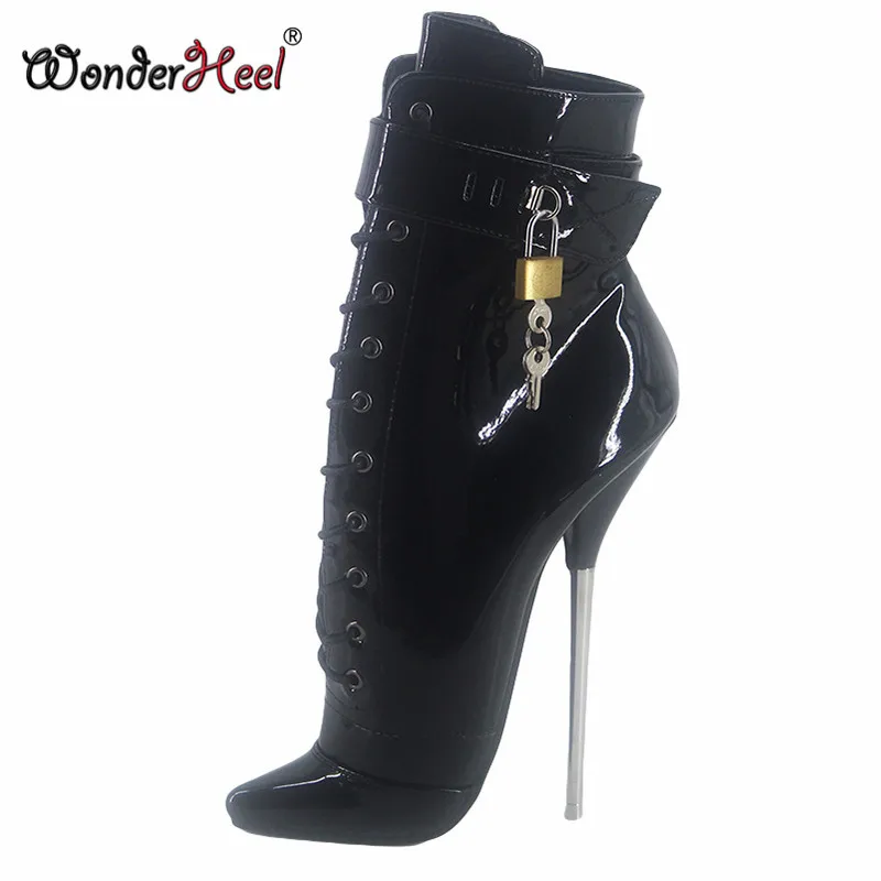 Wonderheel женские балетки на шпильках из лакированной кожи 7 дюймов для ночных клубов