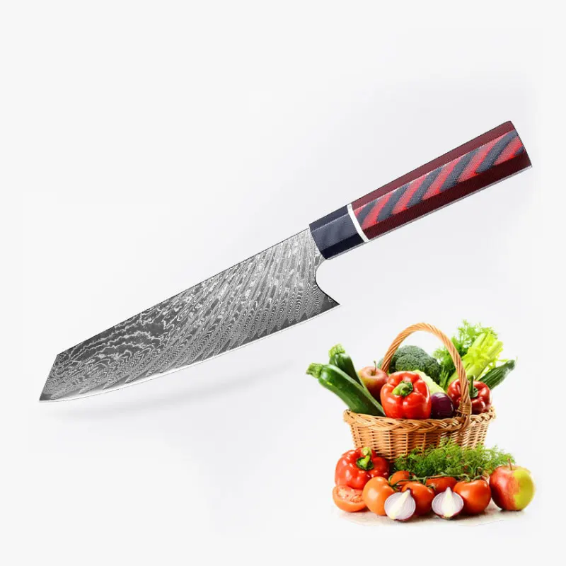 Профессиональный нож Kiritsuke с рукояткой G10 шеф повар из дамасской стали VG10 67 слоев
