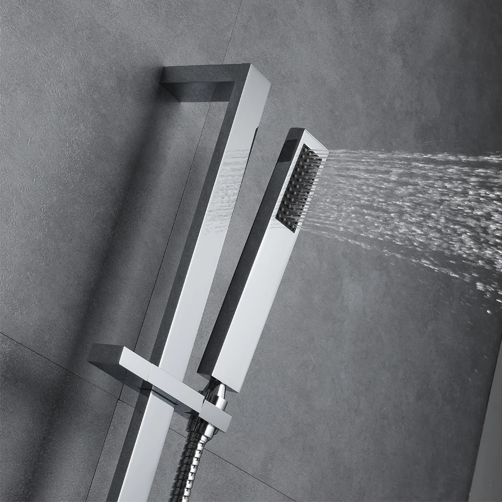 Luxurious Large 900&times;300mm Rain Shower Panel 6 Functions Shower System Thermostatic Bathroom Faucet Bath Tap LED Music Showerhead
