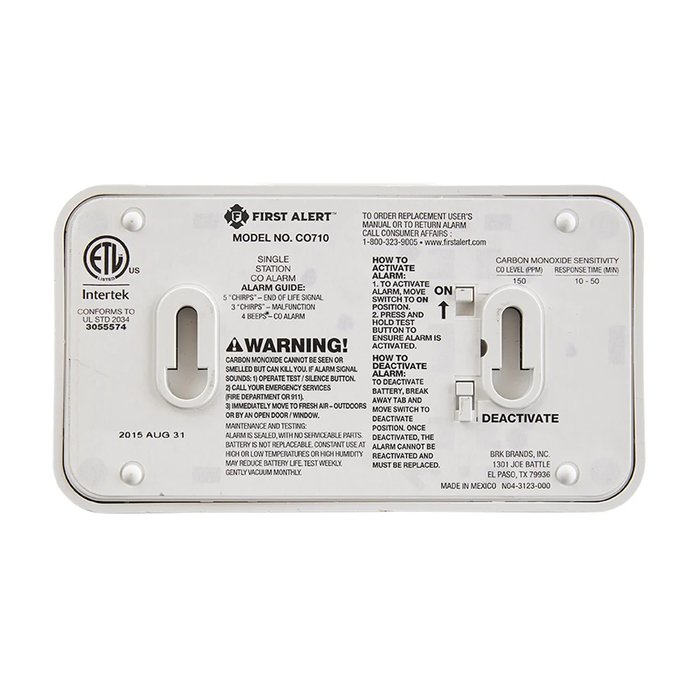 Smoke Detector First Alert CO710 Security Fire Protection sensors alarm detectors smart