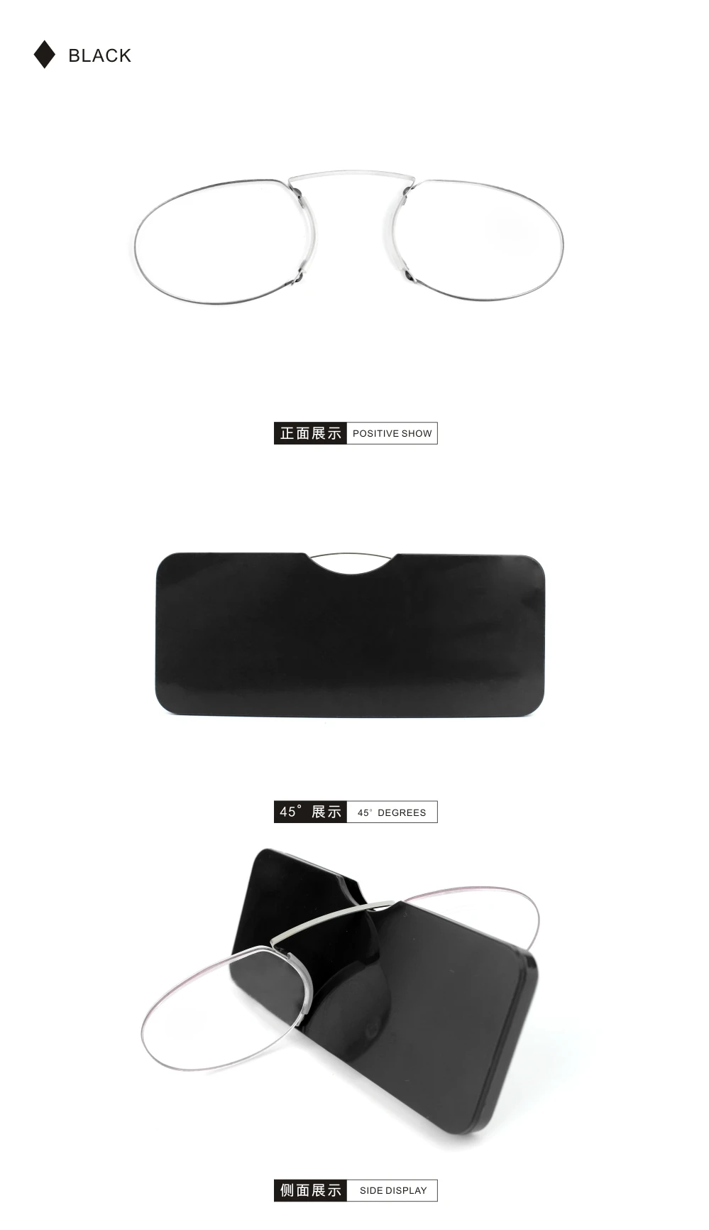 Sighttoo Randlose Schaum Lesebrille Mini presbyopie Nase Clip Für Männer Frauen Pince-Nez Tragbare Lupe Oval Mit Fall + 1 + 2. – Detail 2