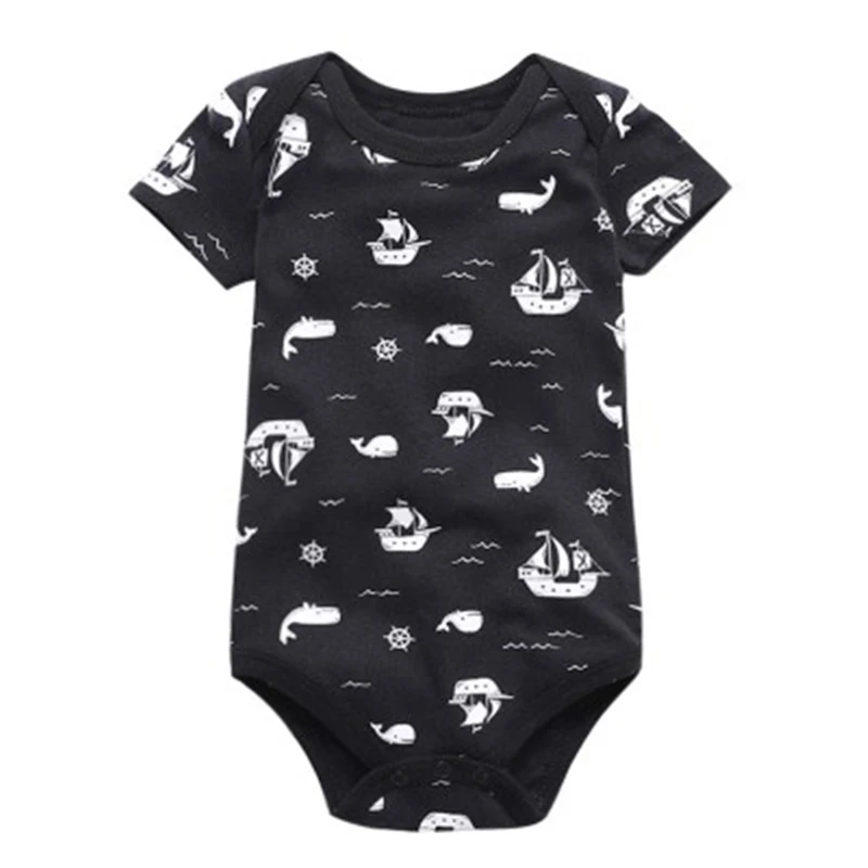 Baby rompers Cotton Infant Body Short Sleeve Clothing baby Jumpsuit Cartoon Printed Baby Boy Girl clothes - Цвет: Оранжевый