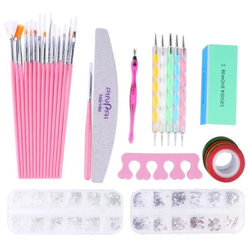 

1 Set Creative Nail Art Tool Kit Rhinestone Rivets Nail Pen Nail File Nail Drill Rhinestone for Women Ladies (Assorted Color)