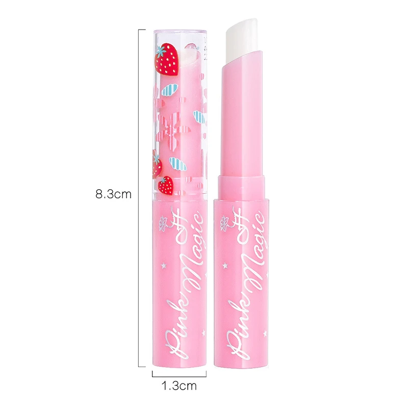 Natural Strawberry Essence Moisturizing Lipstick Temperature Changed Color Lip Balm Long Lasting Nourishing Lip Stick Cosmetics