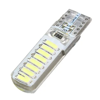 

4pcs/lot DC 12V 194 168 4014 16 SMD Silica LED Auto Super Bright White License Plate Light Lamp Bulb