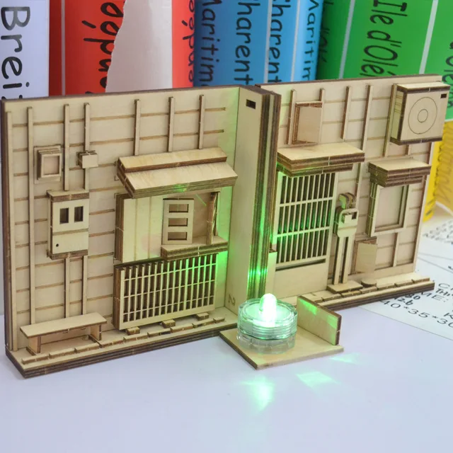 DIY Wooden Dragon Alley Book Nook Shelf Insert Kits Bookends With Furniture Flower Building Model Bookshelf Home Decoration Toys 4