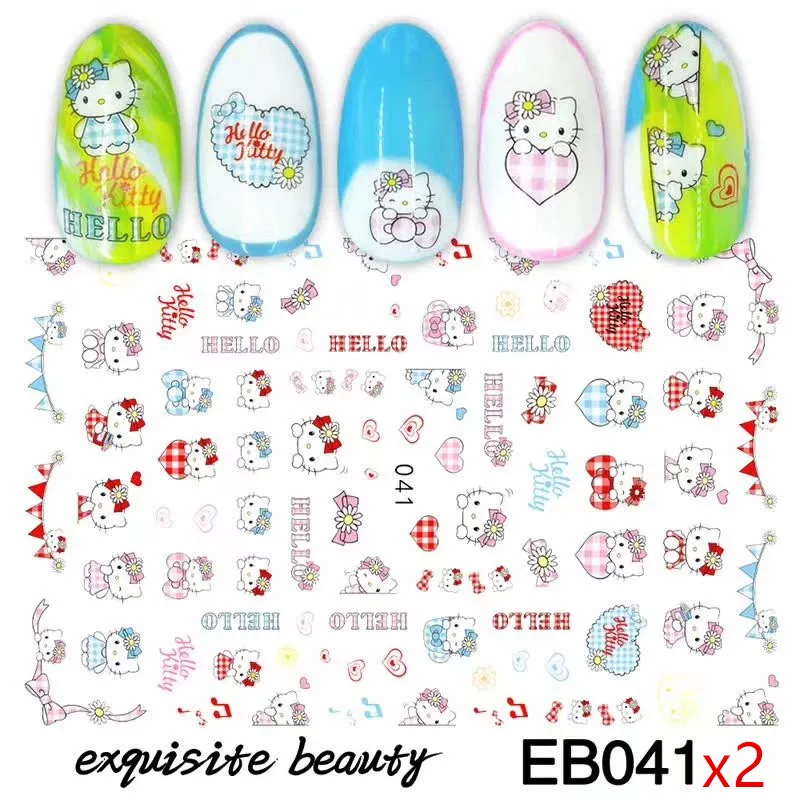 2 sheets EB041 12 листов водная наклейка для украшения ногтей наклейки для ногтей тату Полное покрытие красота мультфильм мышь Переводные картинки маникюрные принадлежности Новинка - Цвет: 2 sheets EB041