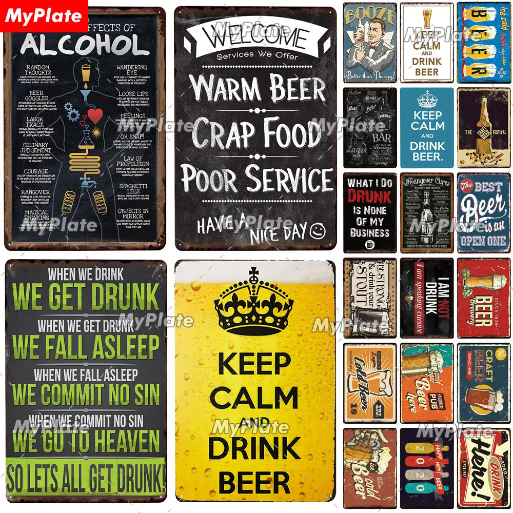 No working during drinking hours retro vintage style metal sign/plaque bar/pub 