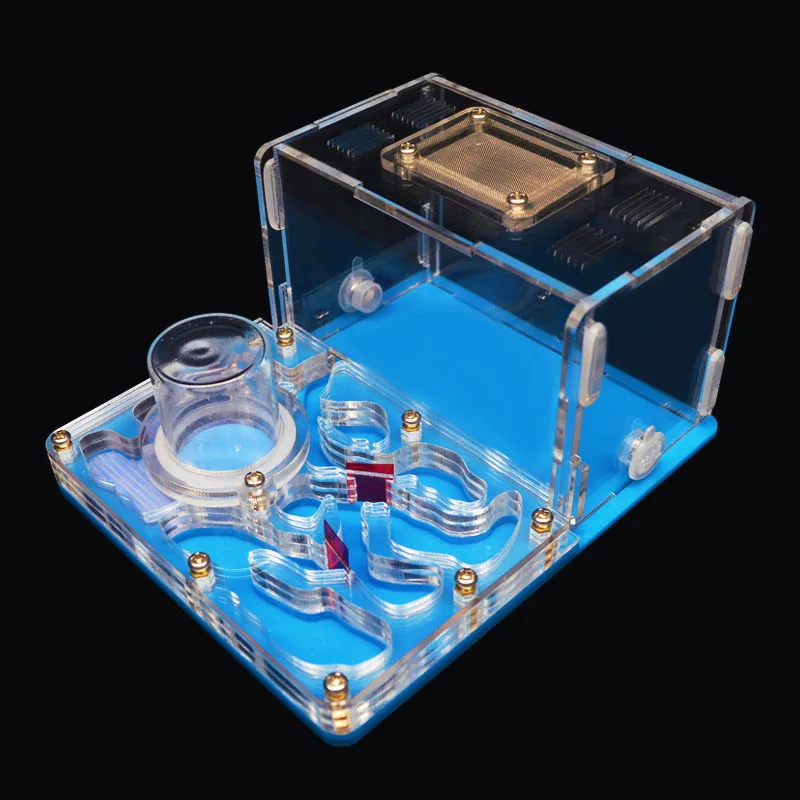 Blue DIY Acryl Ant Farm Flat Ant Nest Ant House for Pet Anthill Glass Moisturizing Water Tower Workshop Feeding Area 12*15*7.5cm - Color: Blue
