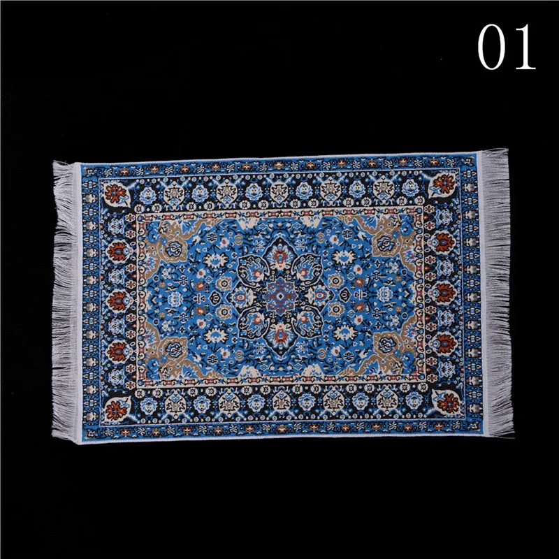 1:12 Scale Oval Blue Woven Turkish Rug Tumdee Dolls House Carpet Accessory 648B 