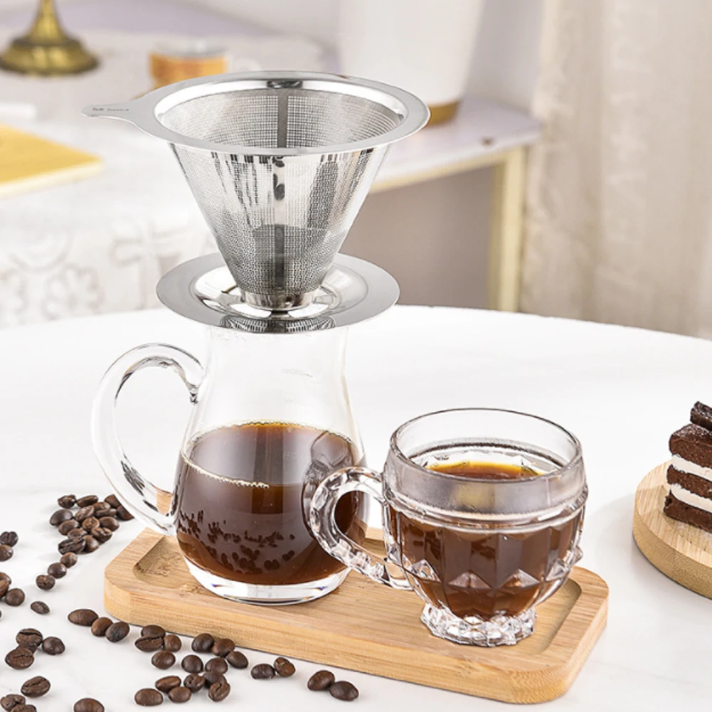 

3PCS Hand Brewed Stainless Steel Coffee Filter Double-layer Filter Screen Coffee Latte Cappuccino Mocha home Kitchen Coffeeware