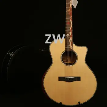 

Good Quality 39In Electric Acoustic Guitar With Pickups Spurce Top Walut Back&side Cutaway Small Sound