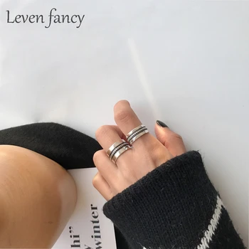 

925 Sterling Silver Weave Braided Rope Wide Inlay Wedding Band Thumb Ring Couples Engagement Open Ring for Men and Women Jewelry