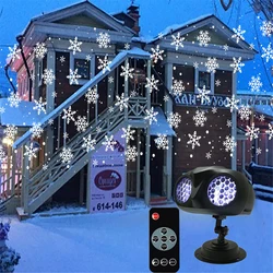 Lampe LED imperméable à effet flocon de neige, Spot lumineux pour paysage, luminaire décoratif d'extérieur, idéal pour noël, une fête, un jardin ou des vacances 