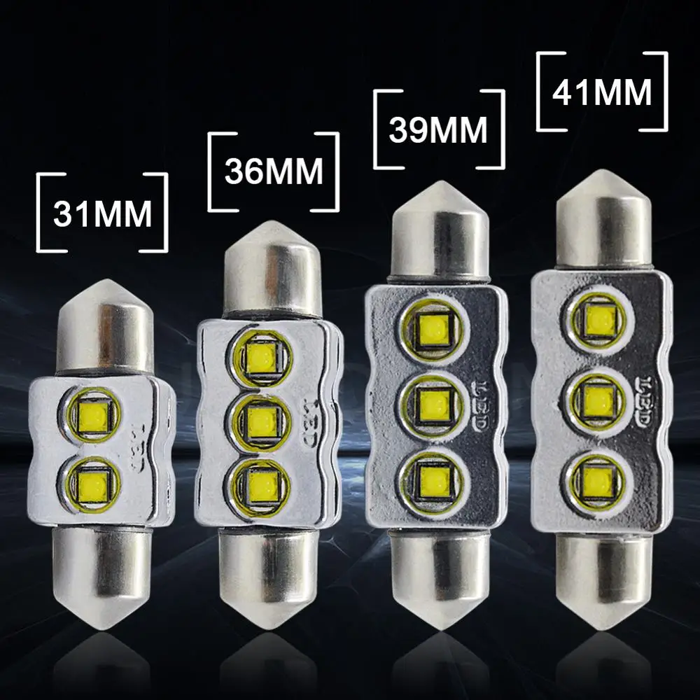 Комплект из 2 предметов, 10 Вт, 15 Вт, LED гирлянда для автомобиля лампы 31 мм, 36 мм/39 мм/41 мм Canbus Error Free SMD XB-D Чипсет купол Интерьер Карта светильник может занять от 10 до 30V белого цвета