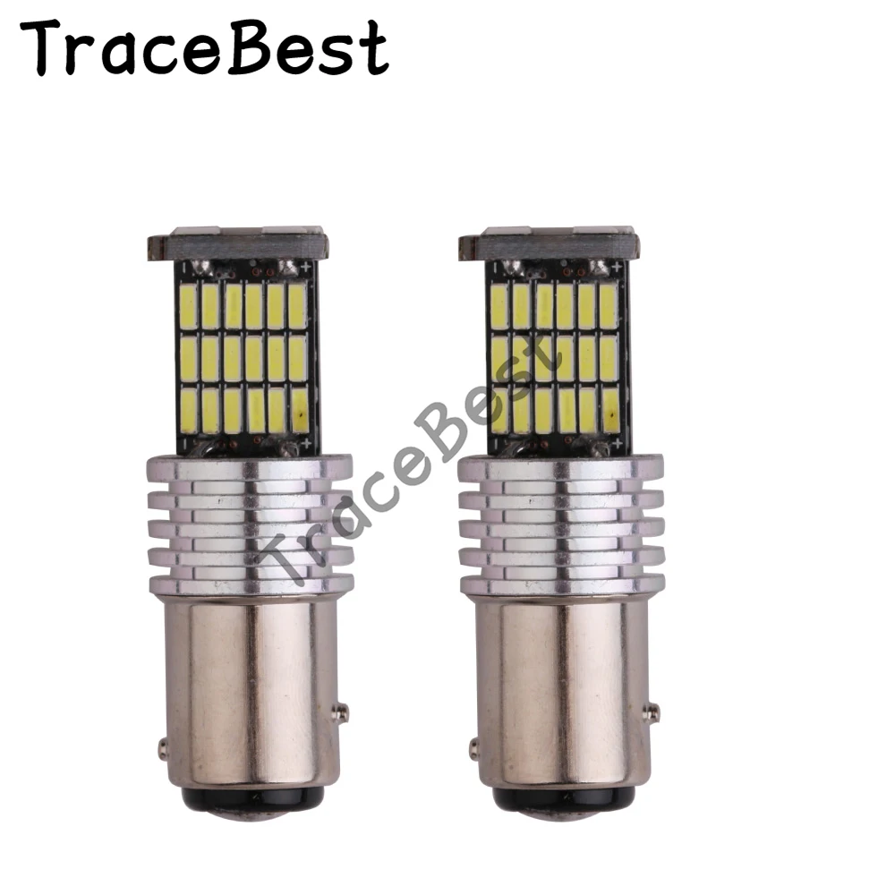 2 шт. Автомобильные светодиодные лампы 12 24 в 1156 P21W Ba15s 4014 45SMD|Сигнальная лампа| |