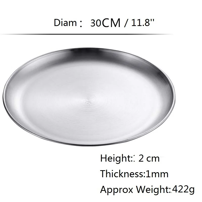 Silver 30cm 11.8inch 1 шт. золотые столовые приборы рождественские десертные тарелки тарелка для фрукта сервировочный лоток для торта скандинавские столовые приборы из нержавеющей стали серебряные столовые приборы - Цвет: Silver 30cm 11.8inch