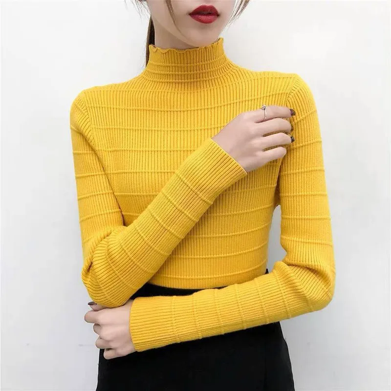 

BEFORW Casual Turtleneck Sweaters Women Pullover Fashion Woman Knitted Solid Sweater Women Sweaters Tops
