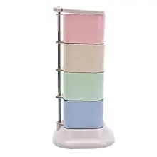 1 шт. Многофункциональный пластмассовые для приправ коробка Творческий 4-х цельные вращающийся приправа коробка Мода приправы контейнер для хранения