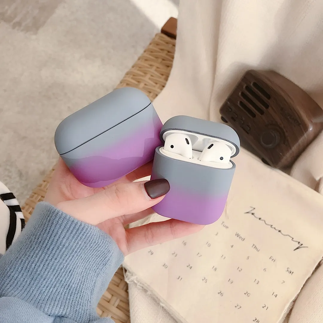 Роскошный градиентный чехол для Airpods Pro 3 AirPods 1/2 чехол для наушников Радужный жесткий защитный чехол из поликарбоната fundas для Airpods pro 3 capa
