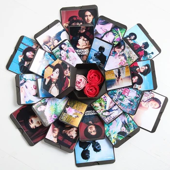 

Surprise Explosion Box DIY Handmade Scrapbook Photo Album Wedding Gift Box for Valentine Christmas Gift Boxes