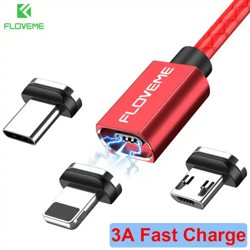 Floveme Magnético Micro USB//tipo C Carga Rápida Cargador Cable Para Samsung Rápido *
