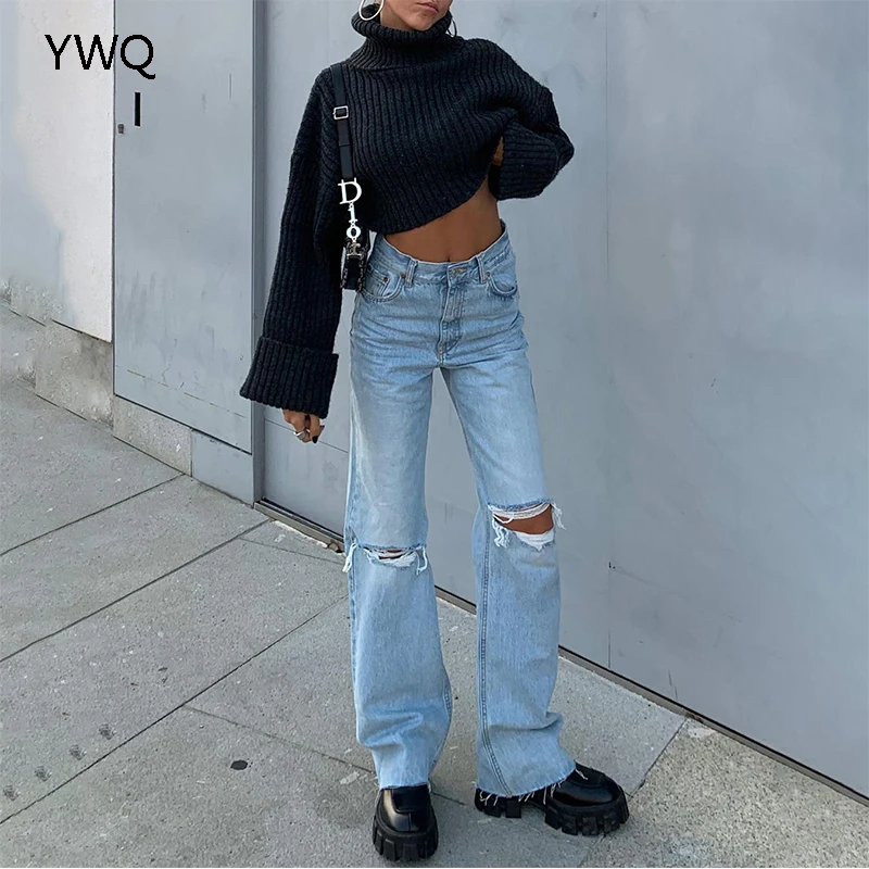 Cargo Pants Women Jeans High Waist 