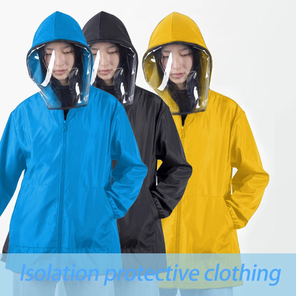 

Overalls Unisex Washable Protective Suit Isolated Clothing Jacket Hat With Mask Waterproof Removable Mask Clothes